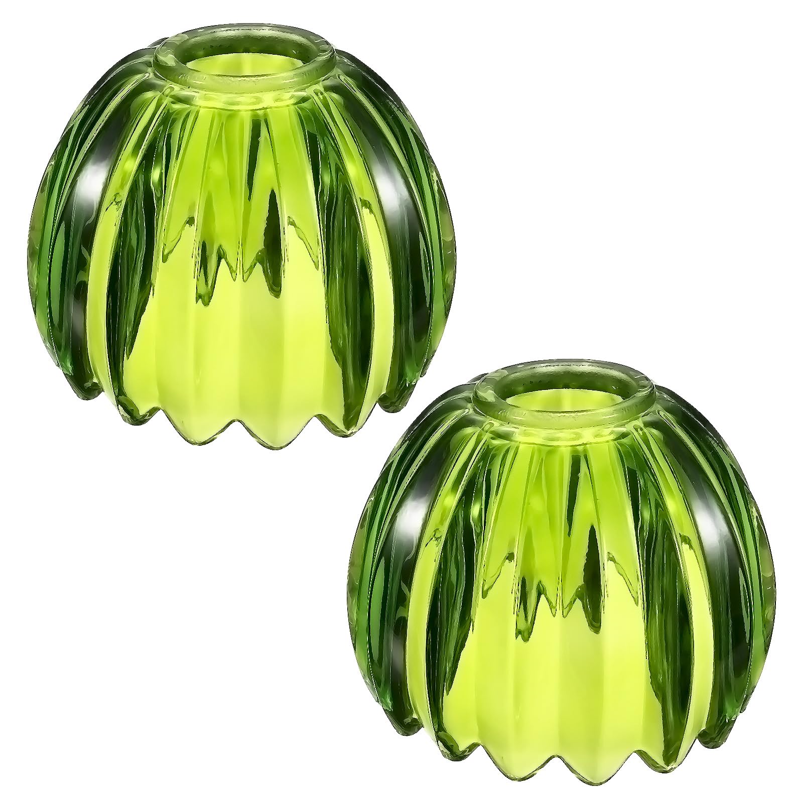 VIAPUICE Glass Tulip Lamp Shades 42mm Top 130mm Dia. 105mmH 2 Pcs-Green | Small Tulip Flower Lampshades Vintage Mini Lamp Shade Replacement for Sconce Pendant Chandelier Floor & Table Light