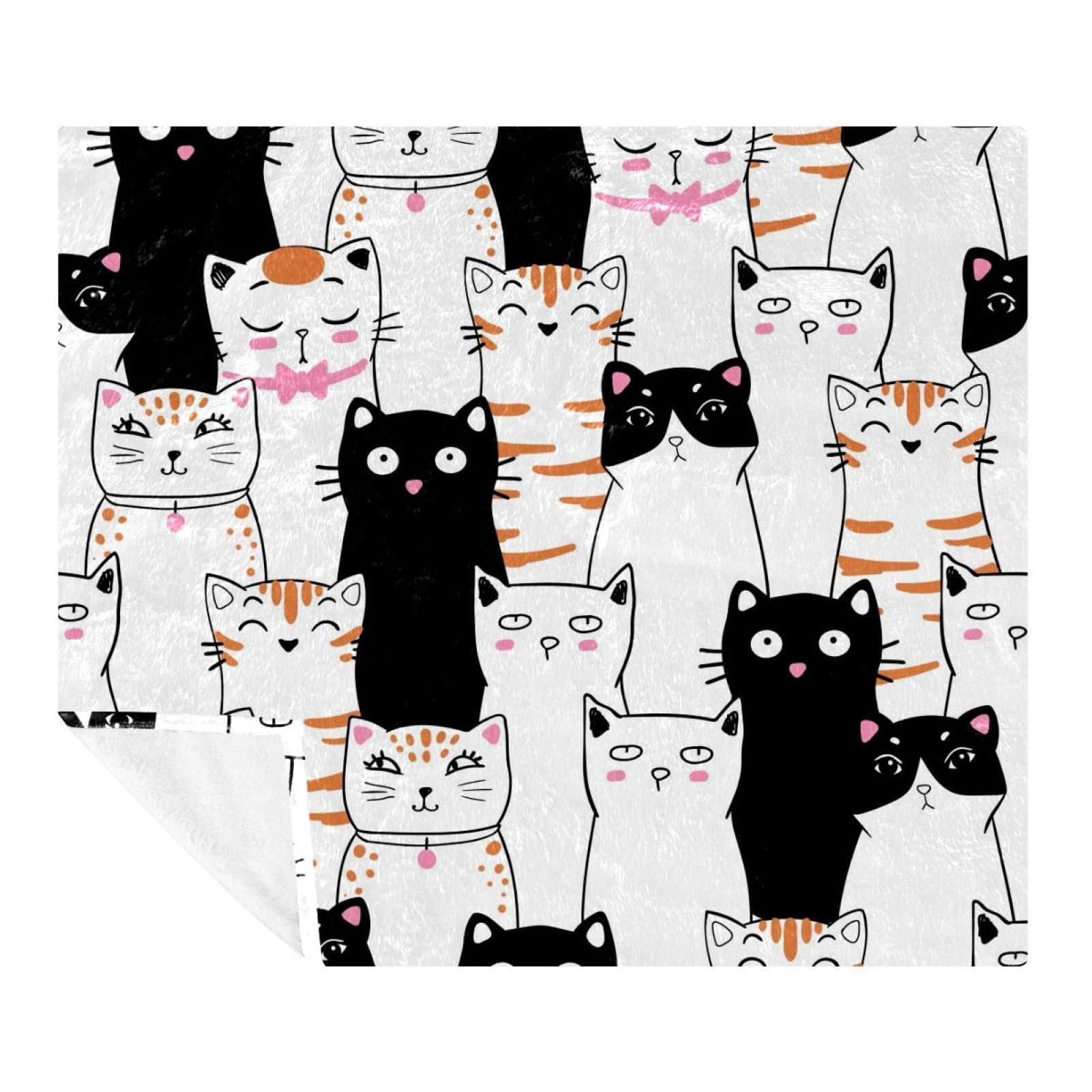Couverture douce et confortable cocon de chaleur noir et blanc famille