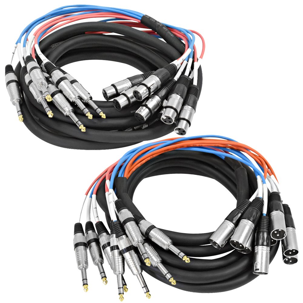 Seismic Audio - SAXT-16x15_MF - 16 Channel 15 Foot 1/4 Inch TRS to XLR Male and XLR Female Snake Cable Bundle