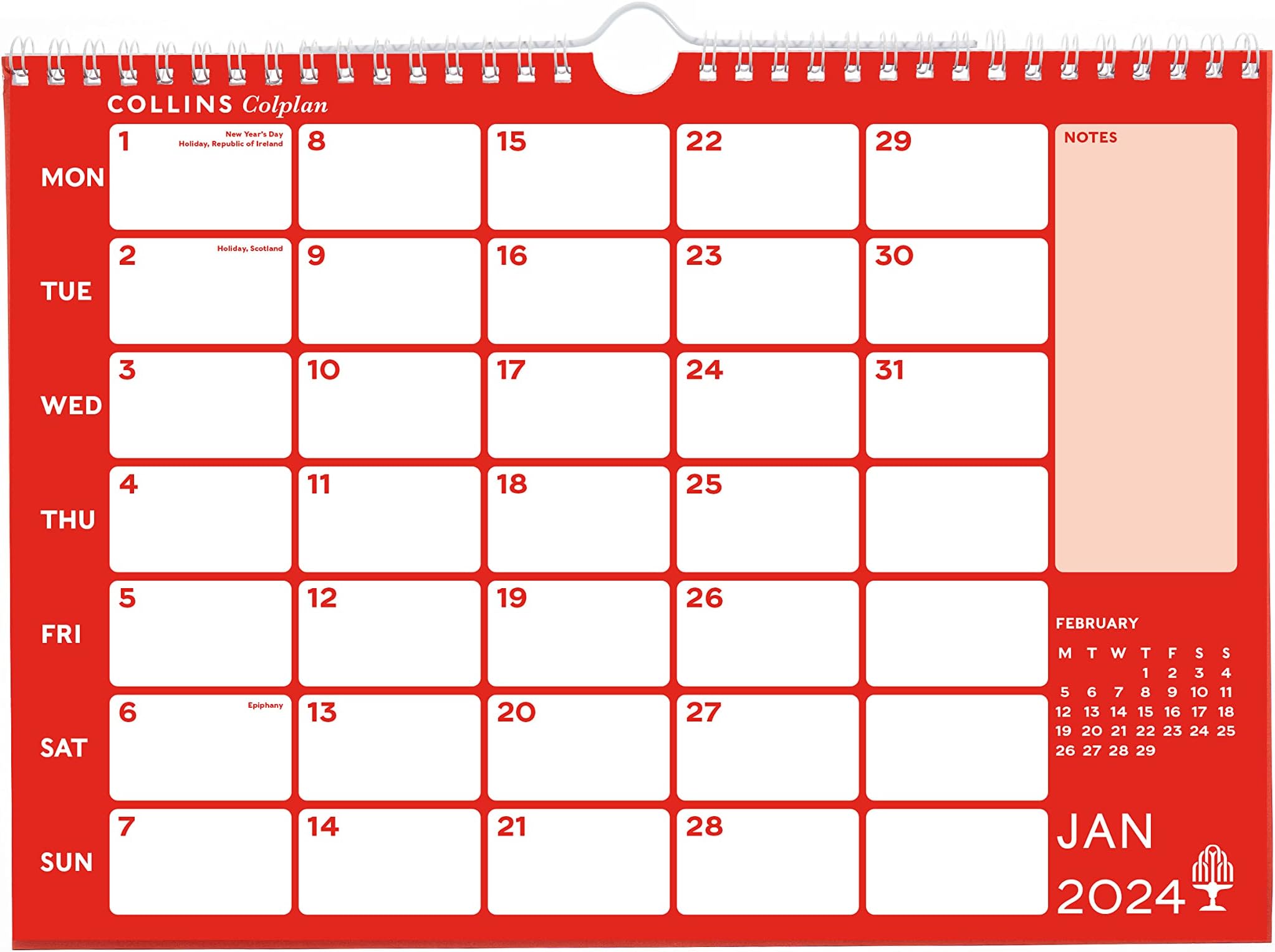 Collins Debden Collins Colplan 2024 Diary A4 Wiro Monthly Memo Calendar - Business Planner and Organiser - January to December 2024 Diary - Monthly - - CMCA4-24