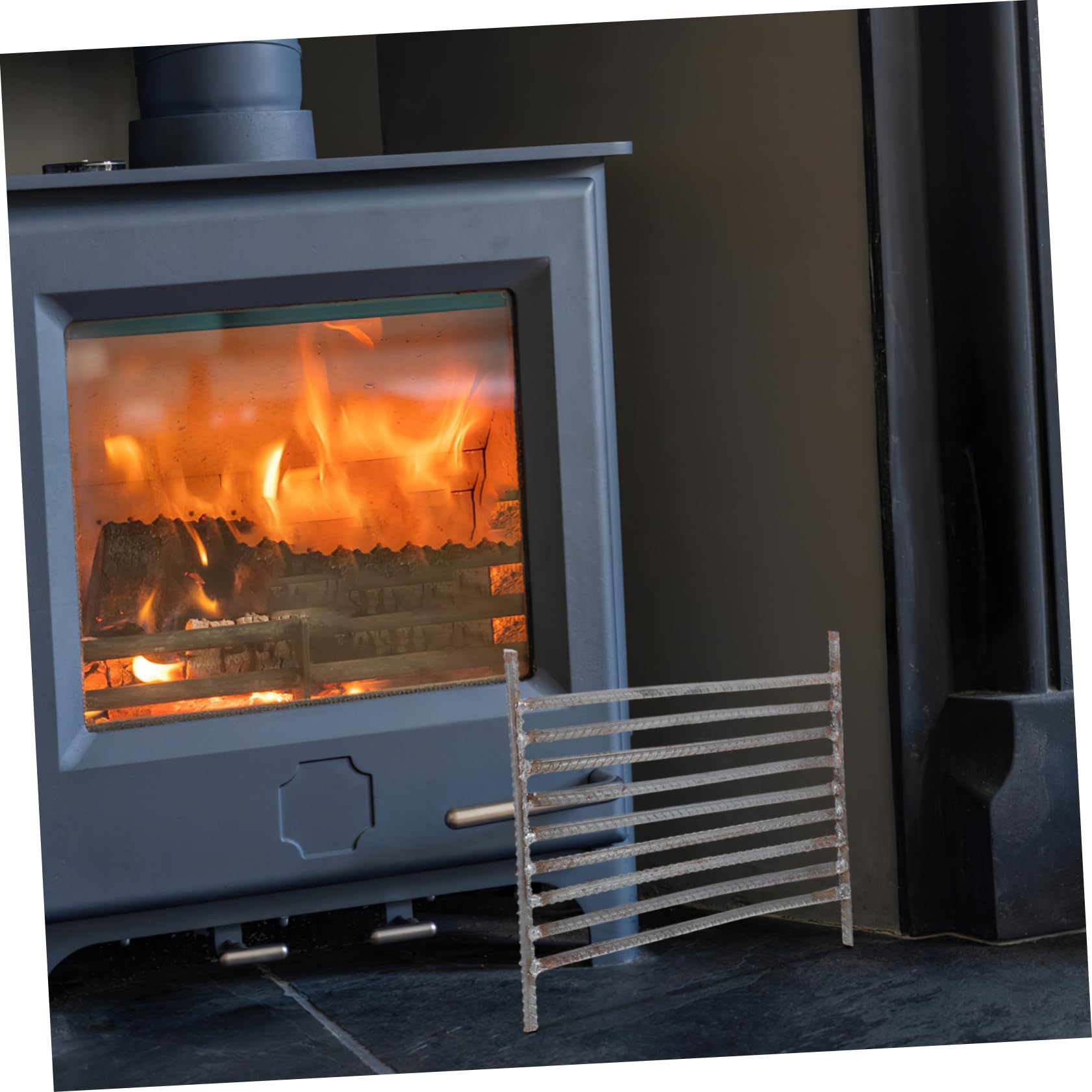 Supvox Grillrost Rechteckig aus Stahl Grillrost für Feuerstelle Hitzebeständig und Robust für Innen und Außenbereich für Kamin und Holzofen