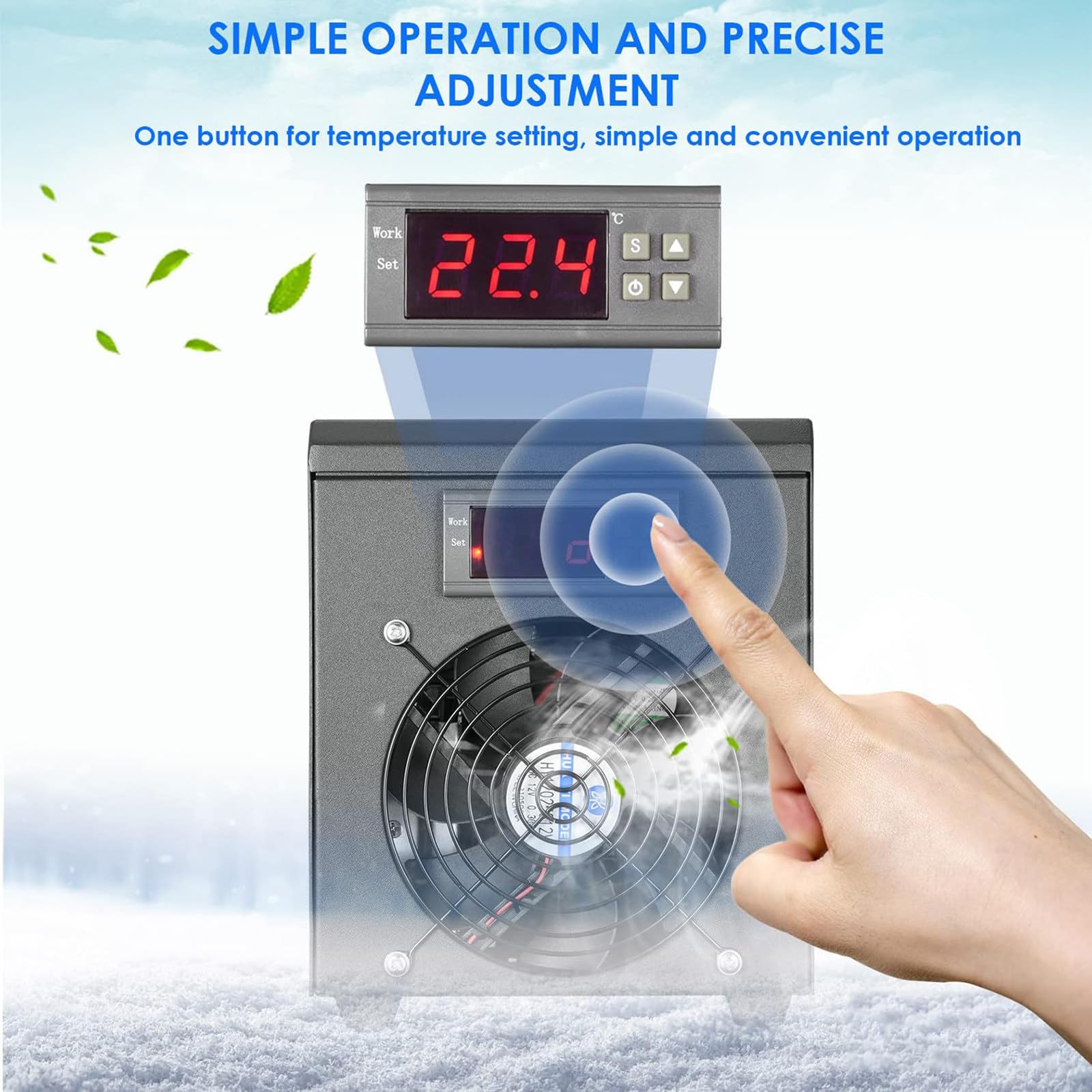 Raffreddatore Per Acquario Da 180W, Piccolo Acquario Termostatico Domestico Da 60L , Raffreddatore E Riscaldatore Per Acquario, Per Coltura Idro-ponica Con Acqua Di Mare/Acqua Dolce,Cooling&Heating