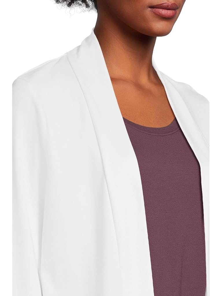 White L.L.Bean Pima Cotton Open Cardigan With Pockets