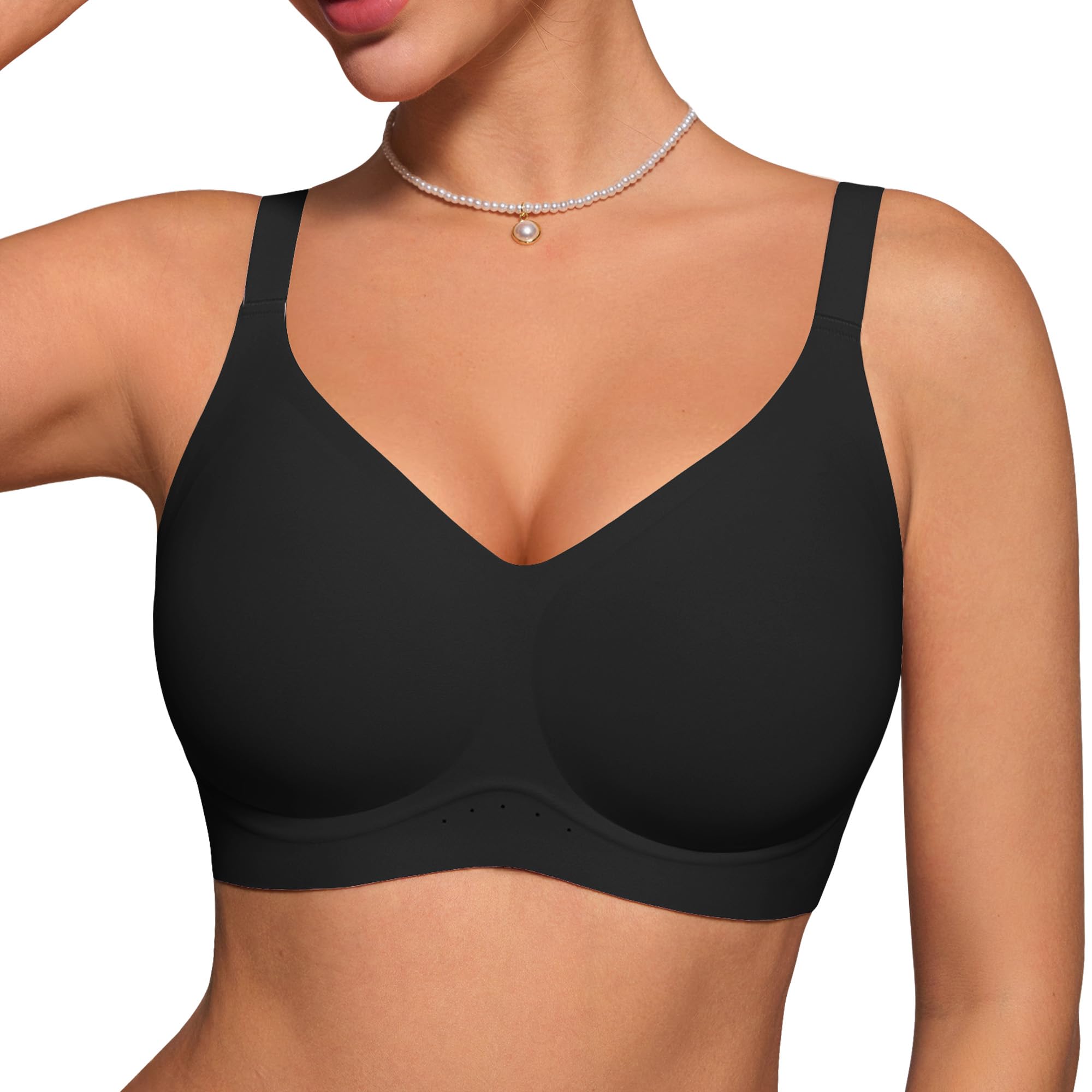 HORISUN Wireless Full Coverage Bras Push Up Comfortable Seamless Jelly Bra