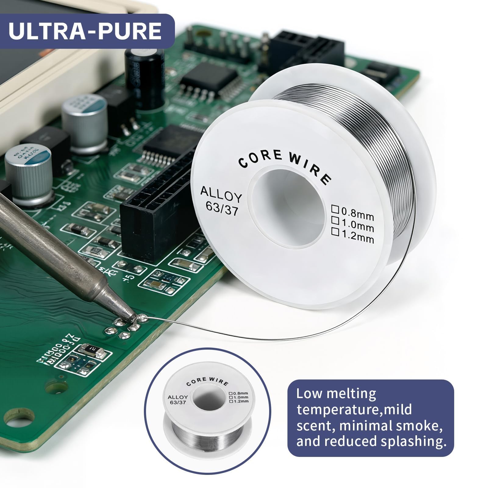 Stagno di saldatura 0,8 mm 30 g con nucleo di colofonia, stagno per saldare elettronica,Saldatura Per Riparazione e Componenti Elettronici