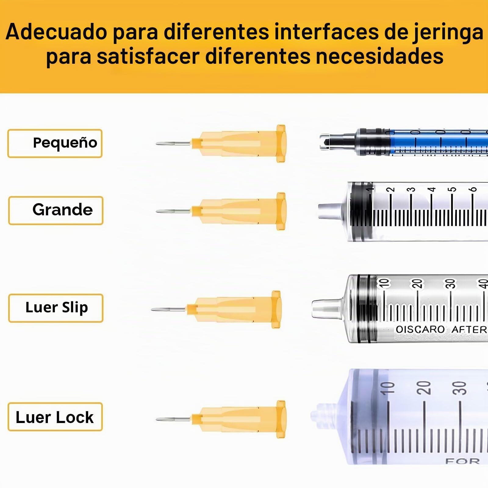 34 Ga 5/32 pulgadas (4 mm), bloqueo Luer, embalaje individual, paquete de 100