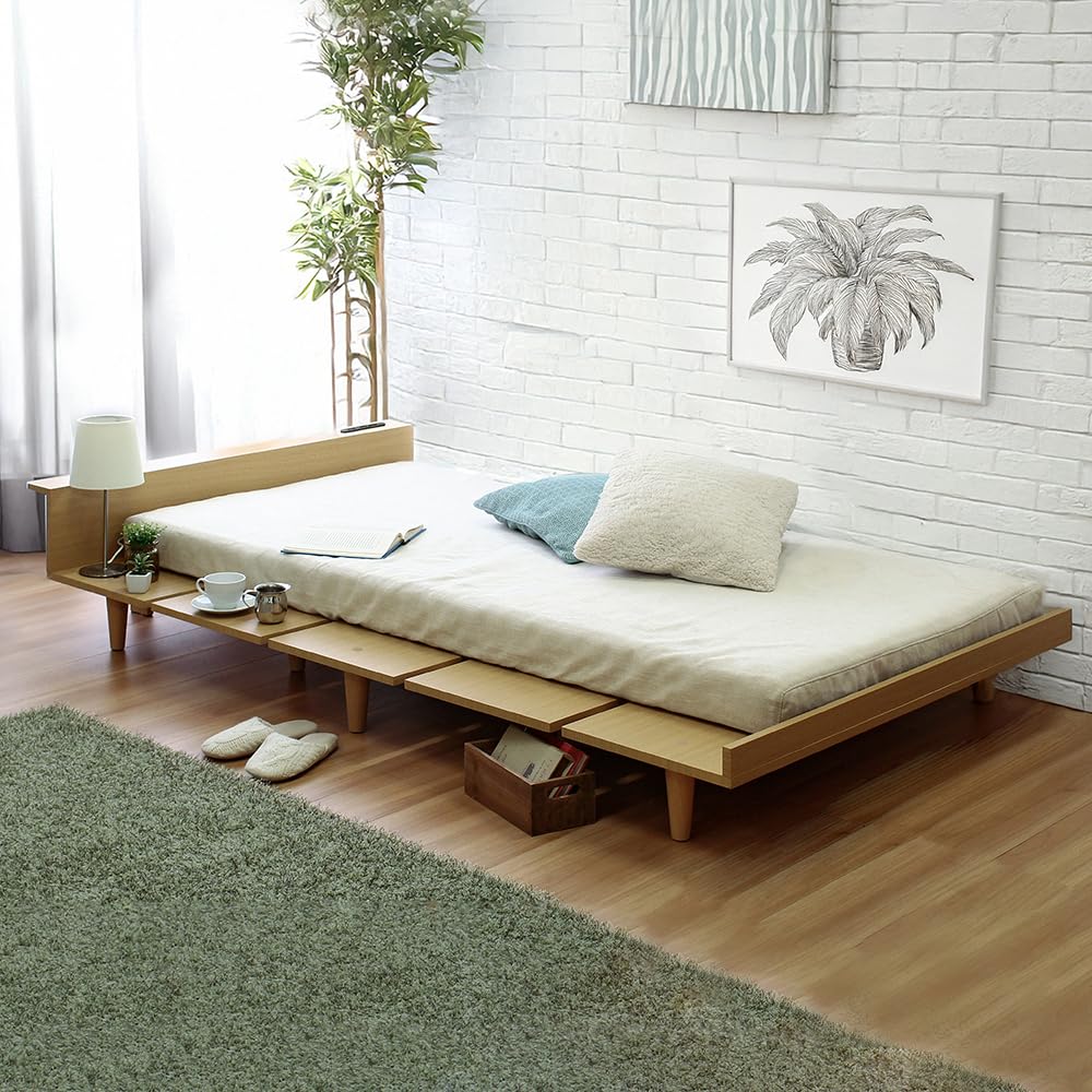 Amazon.co.jp: ビックスリー ローベッド 棚付き コンセント USBポート