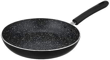 Amazon Brand - Solimo Nonstick Frying Pan with Granite Finish and 2-way Non-stick Coating, 24 cm (2.8mm Thickness, Induction Compatible)