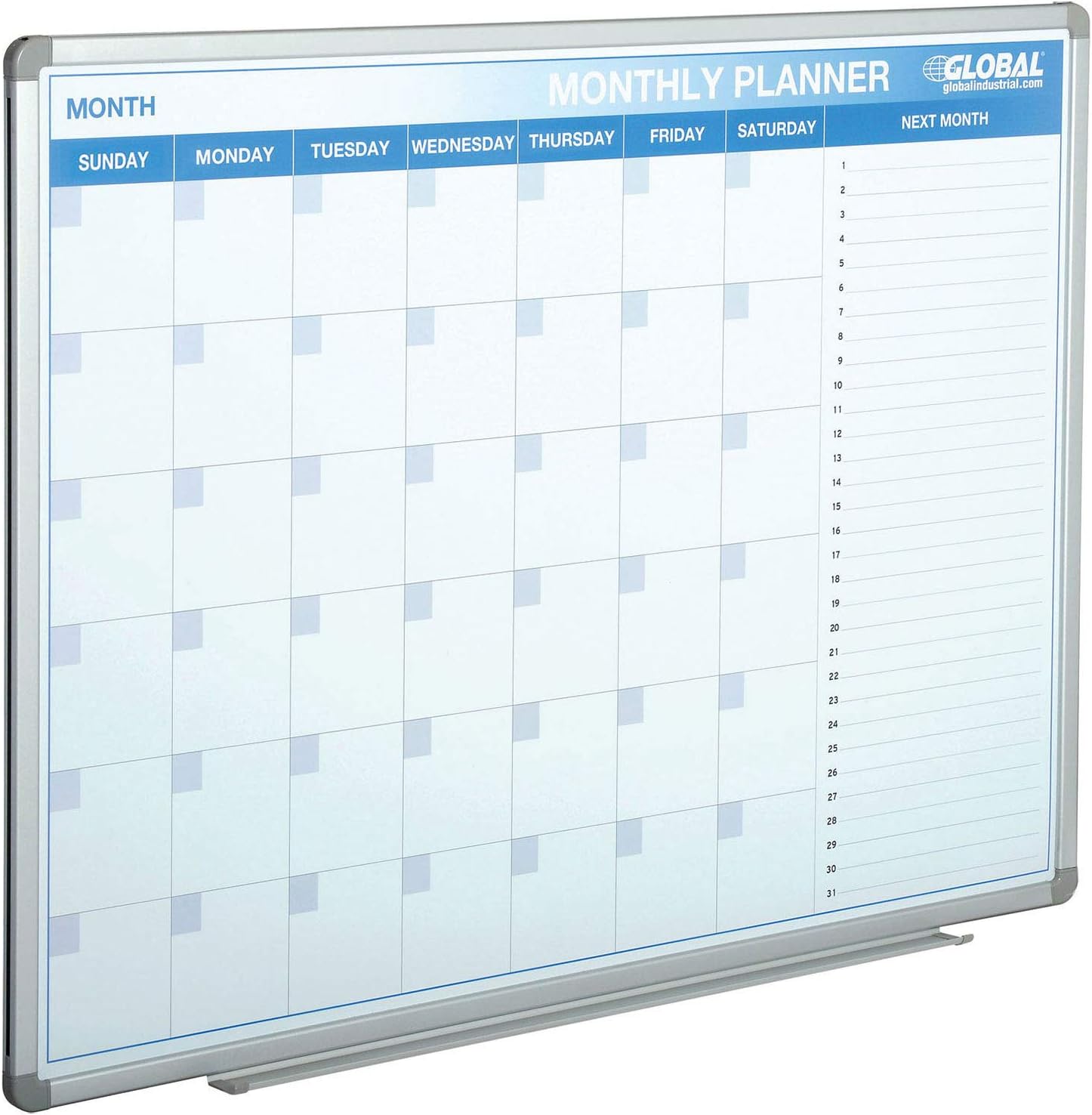 Global Industrial 48W x 36H Magnetic Dry Erase Calendar Board