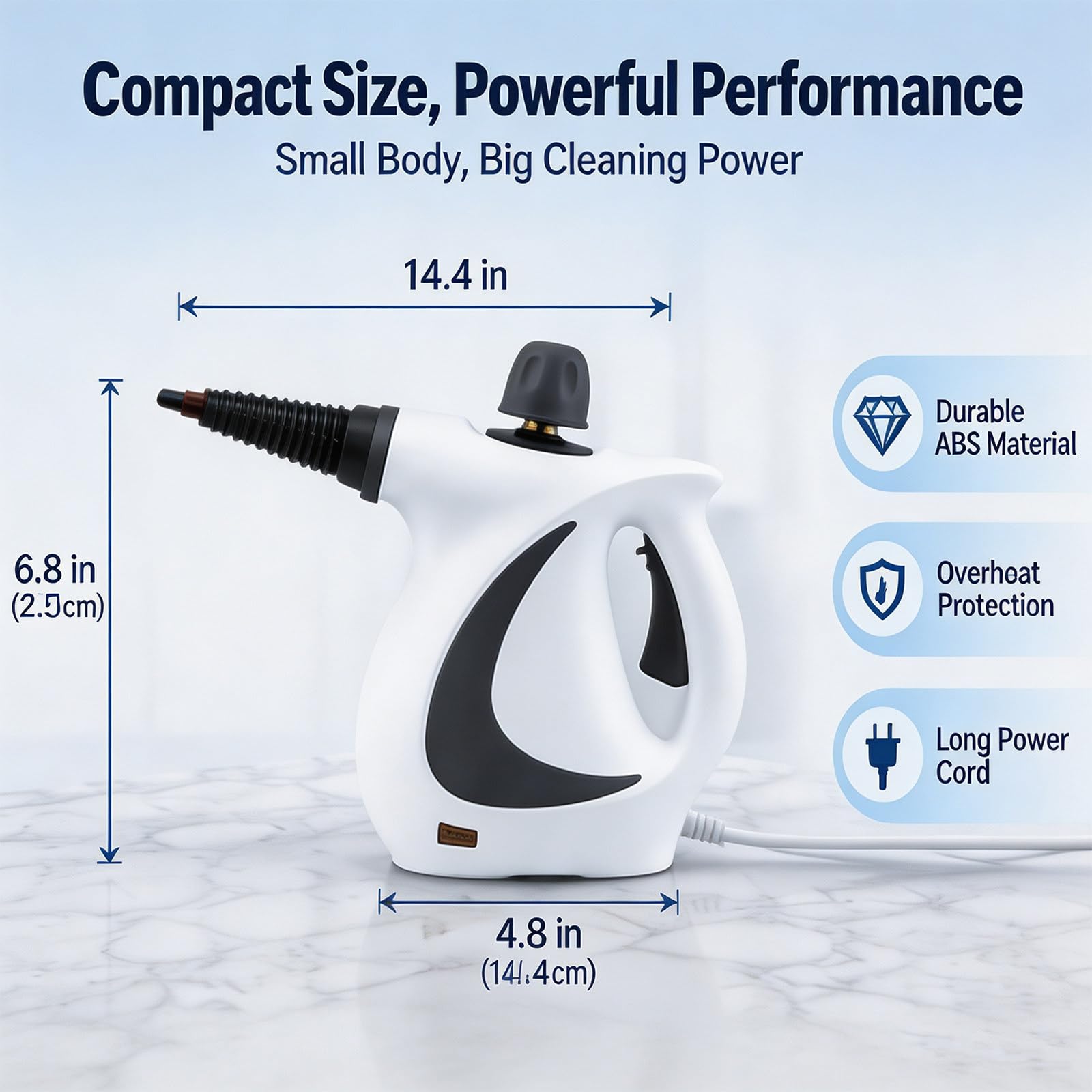 Limpiador Multifunción De Presión Manual, Limpiador a Vapor Portátil con 12 Accesorios, Vapor De Alta Presión 3,0 Bar Y Gran Volumen De Vapor para Cocina, Baño E Interior del Coche