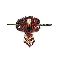 Vista 16 de Pinzas para el cabello con cuentas Colección hecha a mano estilo nativo americano (azul)