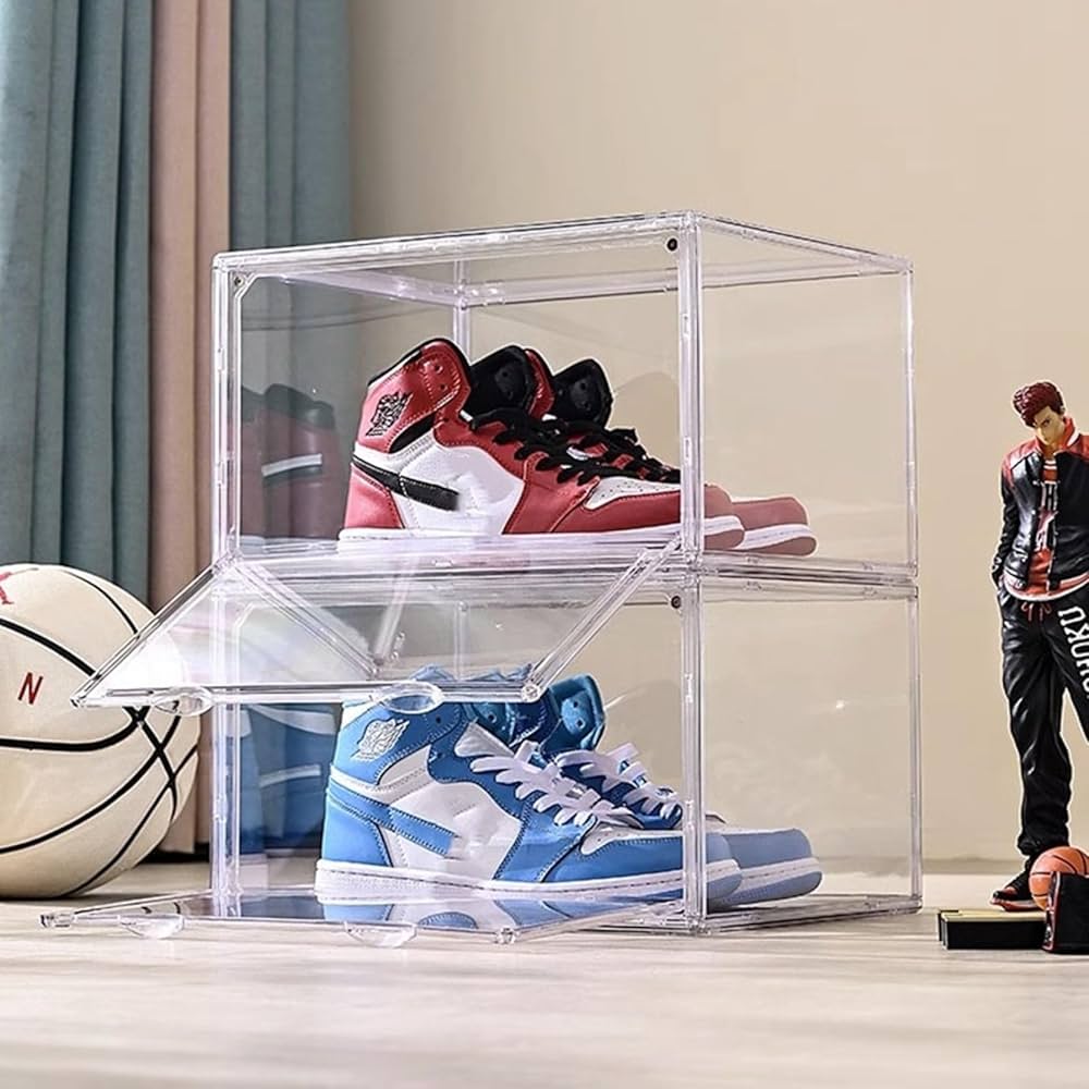 UNIKOO マグネット式 透明シューズボックス ディスプレイ ケース アクリル Amazon.co.jp: UNIKOO シューズボックス 下駄箱 クリア 収納