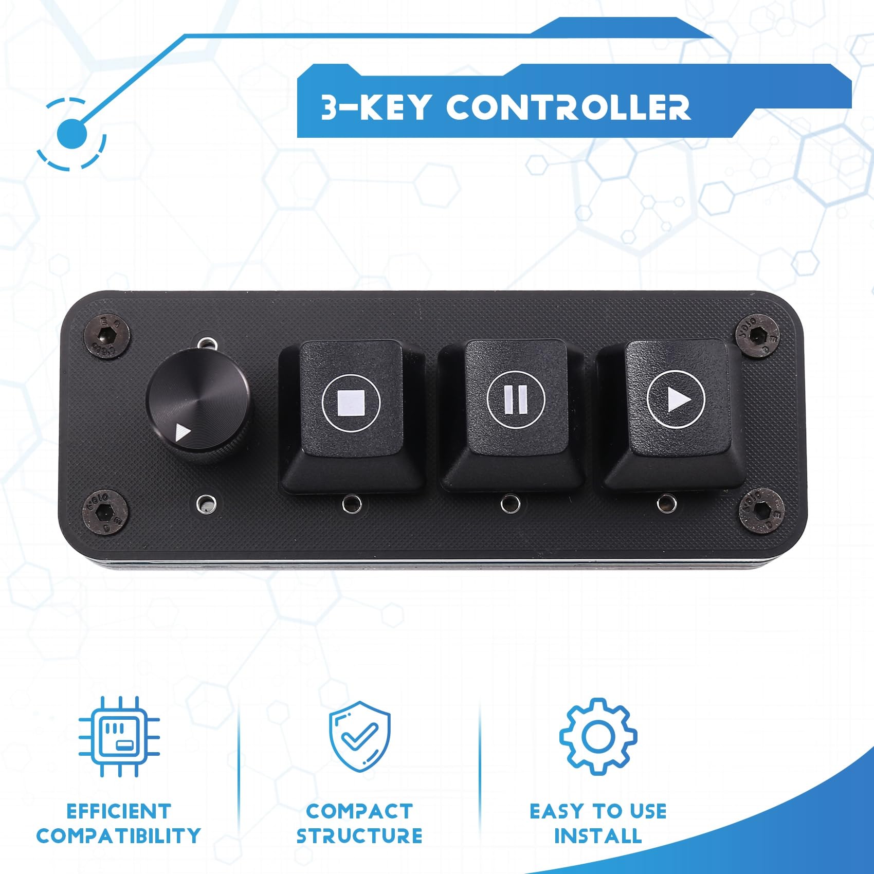 Controller multimediale professionale QLAB Tastiera a 3 manopola Drive Lettore musicale gratuito USB Type-C