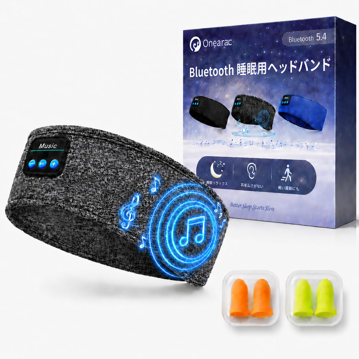 寝ホン 睡眠グッズ Bluetooth5.4 ヘッドホン ヘッドバンドヘッドホン 睡眠用イヤホン へっどホン bluetooth オーバーヘッドホン スリープ スポーツ 両用 ワイヤレスイヤホン asmr 側寝対応 日本語音声ガイダンス マイク内蔵 ハンズフリー通話 マルチポイント対応 快適装着 柔らかい 吸汗速乾 HiFi音質 洗える 男女兼用 技術適合証明済 Onearac Gray