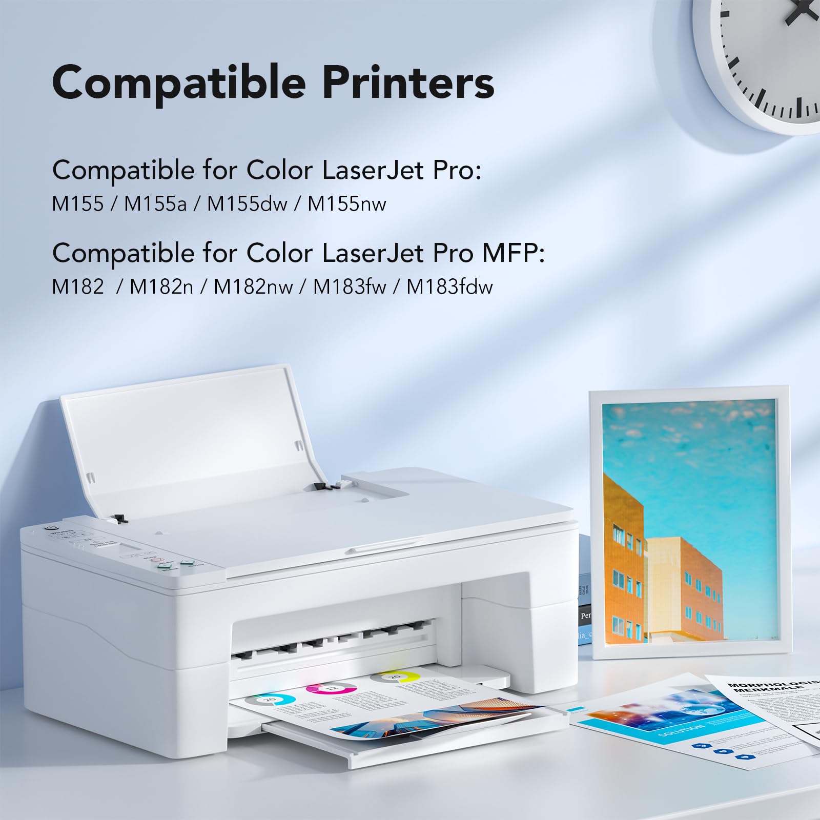 colorfly 216A W2410A W2411A W2412A W2413A Toner kompatybilny z HP Toner 216A do HP Color LaserJet Pro MFP M183fw M183fdw MFP M182n M182n M182nw M155nw M155a M188 2 M18 3 (4 opakowania)