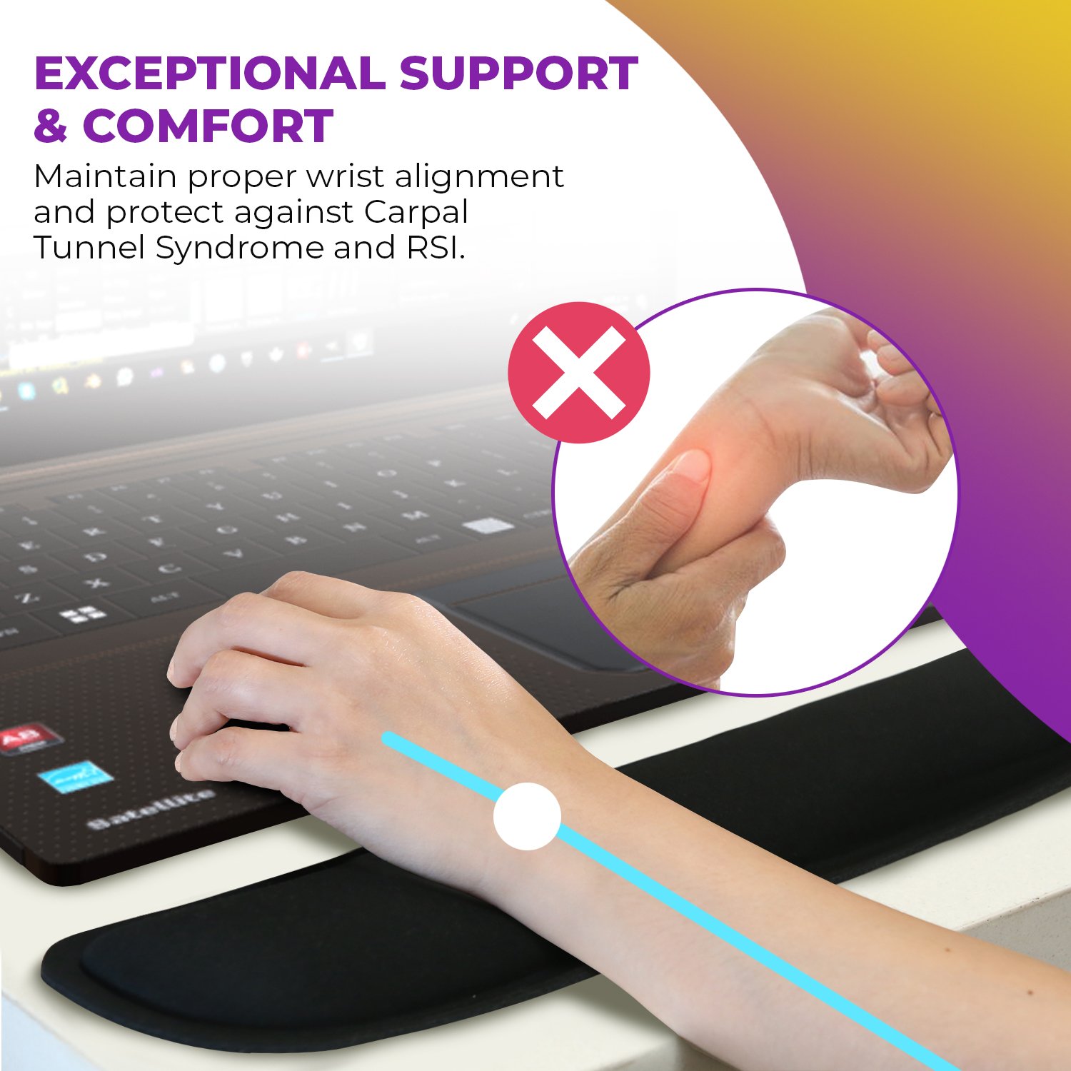 Buy Premium Wrist Rests for Keyboard and Mouse Pad Set Memory Foam