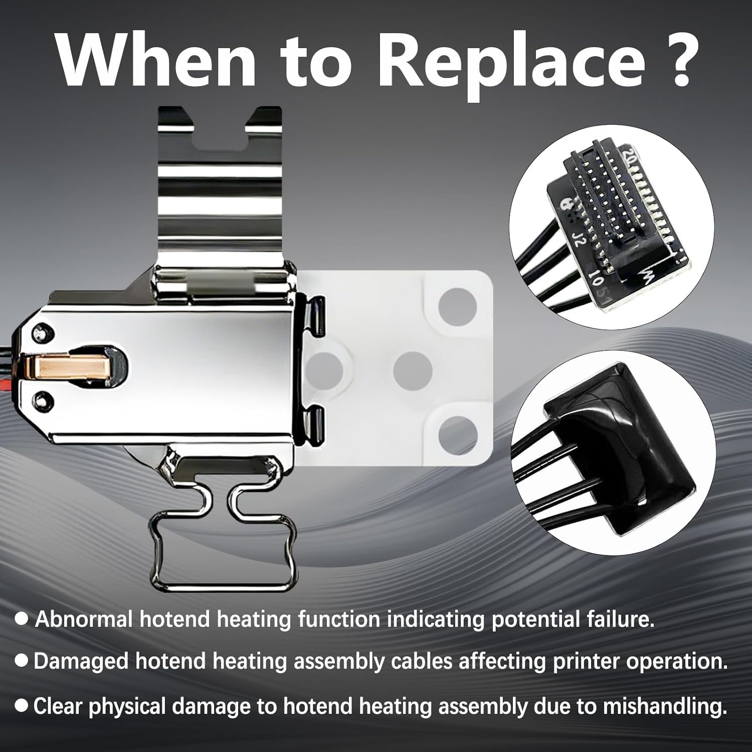 Original Bamboo H2S Hotend Heating Assembly for Bambu Lab H2S, 350°C Ceramic Zirconia Base Hotend Heater Ultra-Low Thermal Conductivity Reduces Heat Creep, H2S OEM Replacement