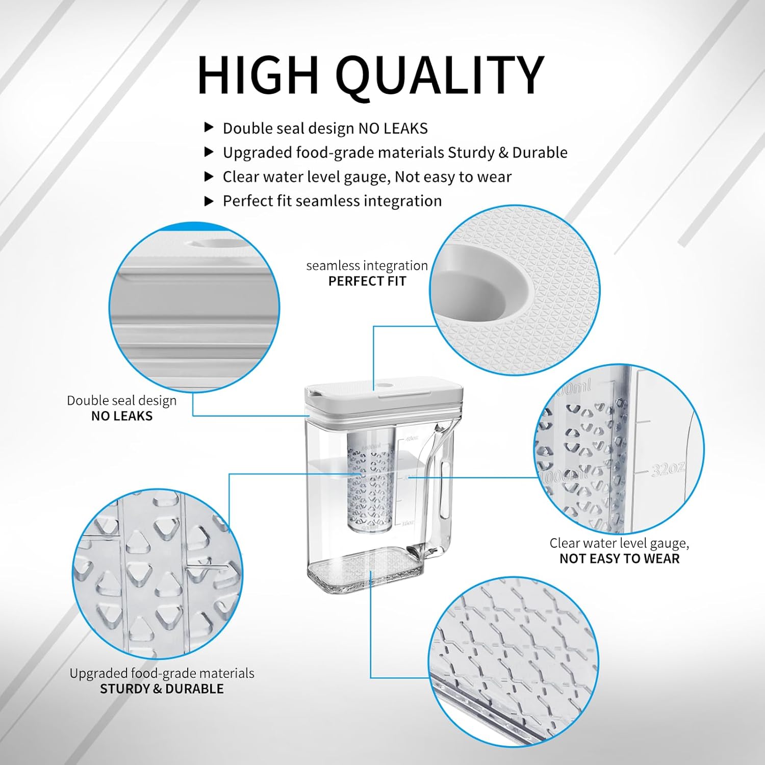 Upgraded Refrigerator water Pitcher DA97-17395B Compatible With Samsung Fridge water Reservoir, Double sealing Fridge reservoir NO leak RF28R7351SR RF28R7351SG Water Pitcher Reservoir Tank