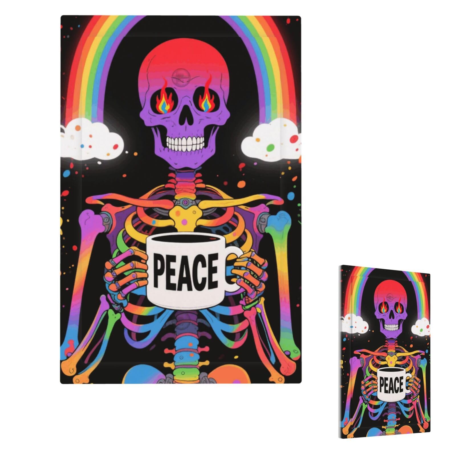 Fekiloot Single Blank Rainbow Skeleton Wall Plate Cover Modern Decorative 1 Gang Light Switch Cover Unbreakable Receptacle Outlet Covers For Living Room Bedroom Home Decor