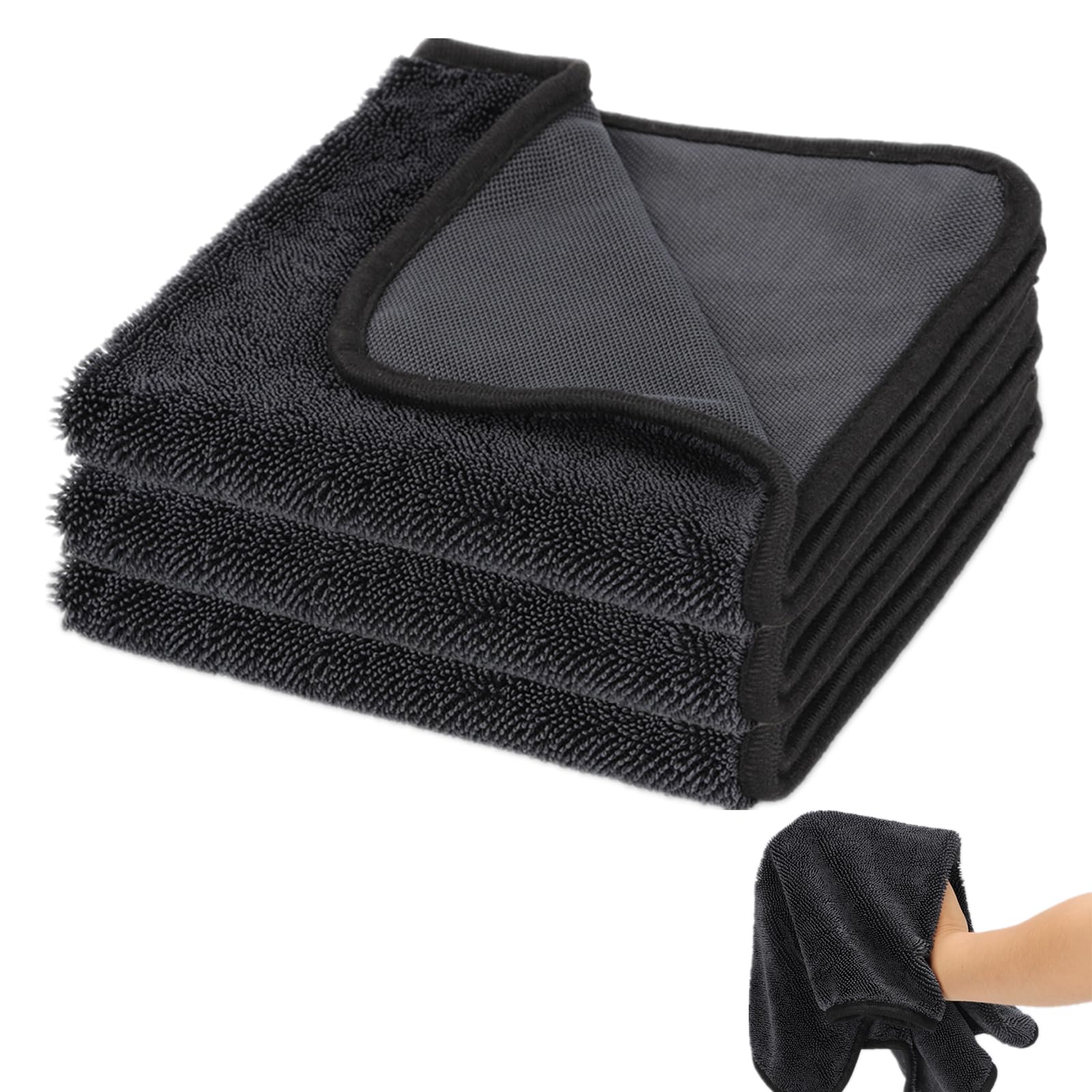 Chiffons de nettoyage en microfibre Longzhuo pour vitres et douche x3