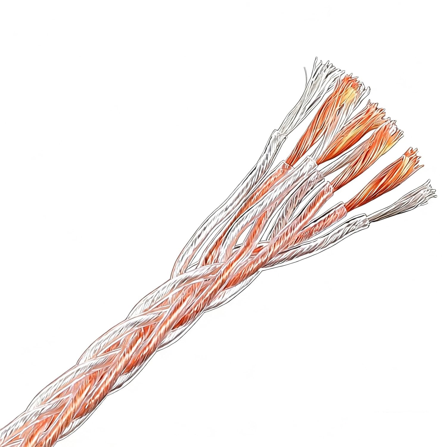 HiFi Headphone Cable, 6N Single Crystal Copper Silver Plated Audio Replacement Cable for Earbuds and Headphones, 3.5mm~4.4mm(30FT(10m))