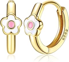 MILACOLATO Daisy Earrings Hoops for Toddlers Women 18k Gold Plated Cute Cartilaginous Gold Earrings for Girls