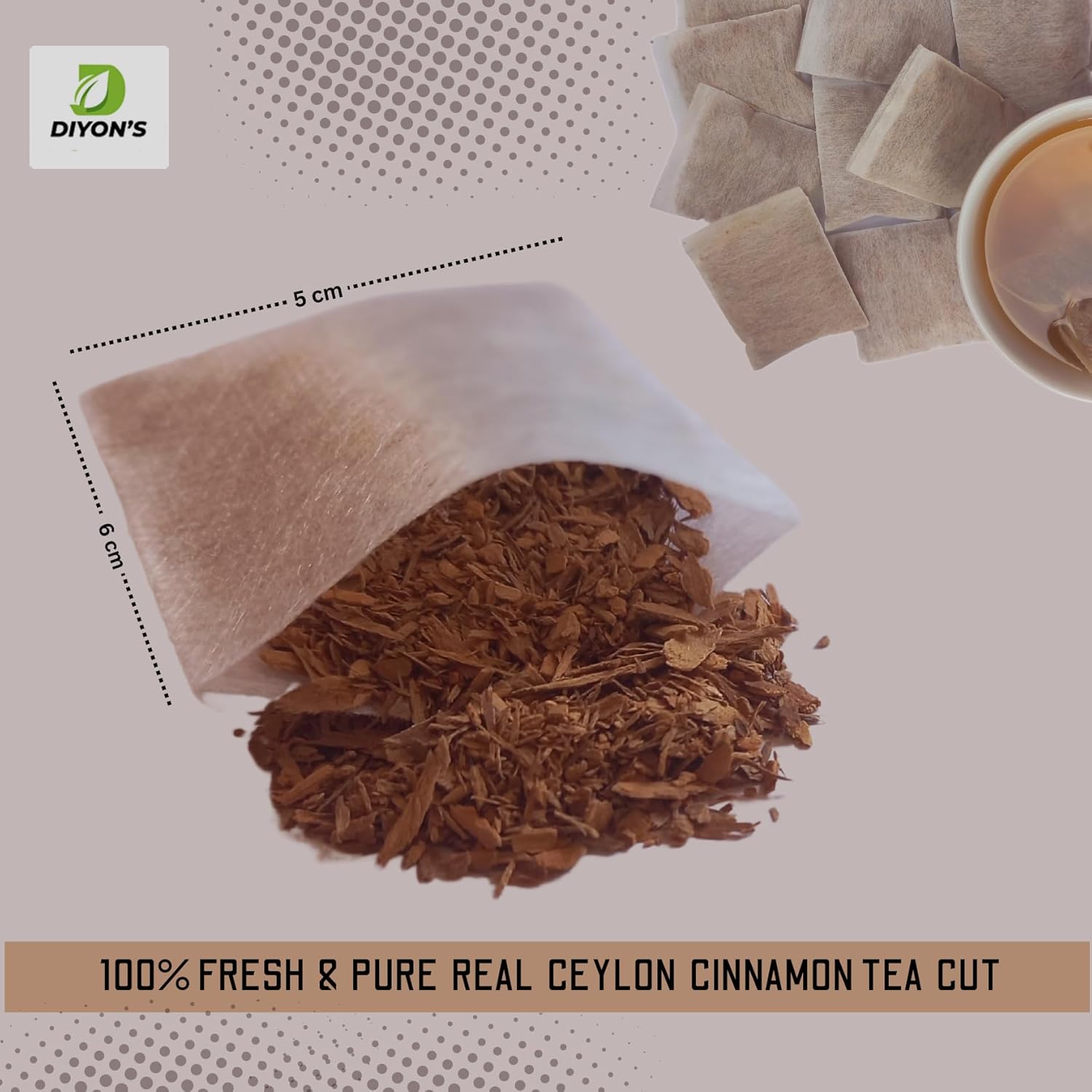 Ceylon Cinnamon 30 Tea Bags, Made with 100% Ceylon Cinnamon Sticks Packed with Kraft Stand Up Resealable Pouch. - Image 6