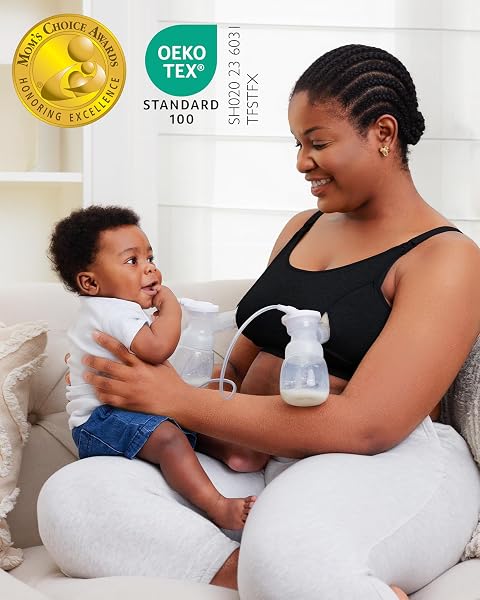 momcozy Hands Free Pumping Bra, Adjustable Breast-Pumps Holding Bra, Pumping & Nursing in One - 5