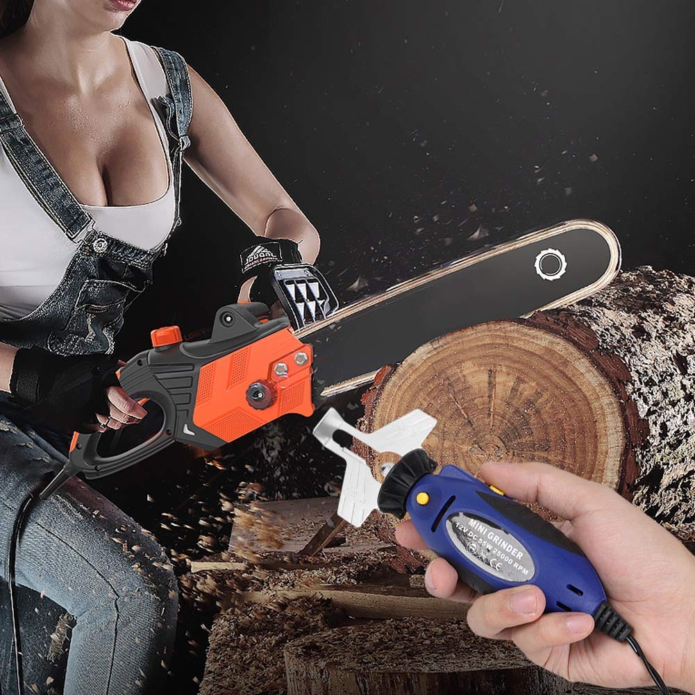 Mini Affilatrice per Motoseghe, Affilacatene Per Motosega Affilacatena Per Motosega 12V, Frese a Mano Elettriche per Smerigliatrici per File di Macchine Affilatrici