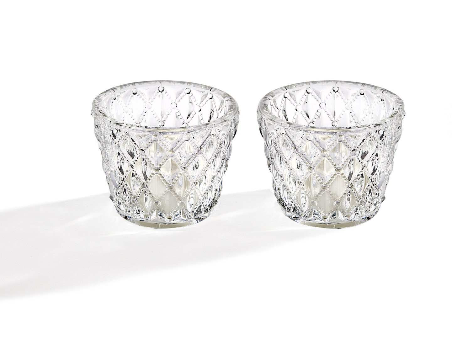Set Of 2 Diamond Votive Holder