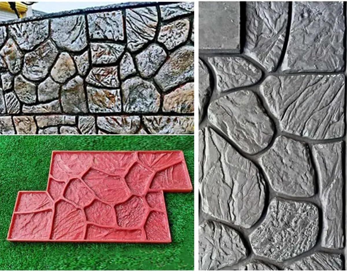 Produzione Fai da Te di stampi for goffratura di calcestruzzo, Cuscinetti in calcestruzzo con Texture in Mattoni di Pietra, Strumenti for stampaggio di pareti e Pavimenti in calcestruzzo