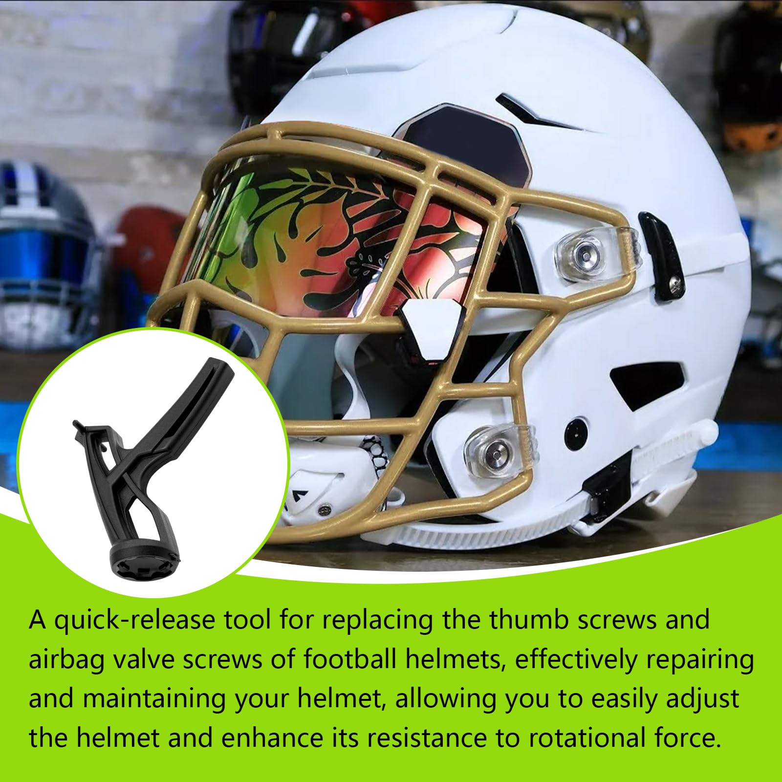 Strumento combinato a sgancio rapido per casco da calcio, compatibile con Riddell SpeedFlex e Speed Icon, manutenzione e riparazione per le parti del casco da calcio SpeedFlex Youth