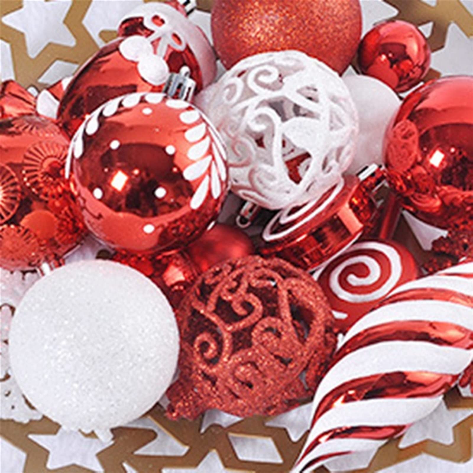 INEOUT 13 0pcs Adorno de Navidad Bola árbol de Navidad electroplacante Bola de plástico Adornado Pintado de árboles de árbol Bola de Estrella (Color : BlueWhite)