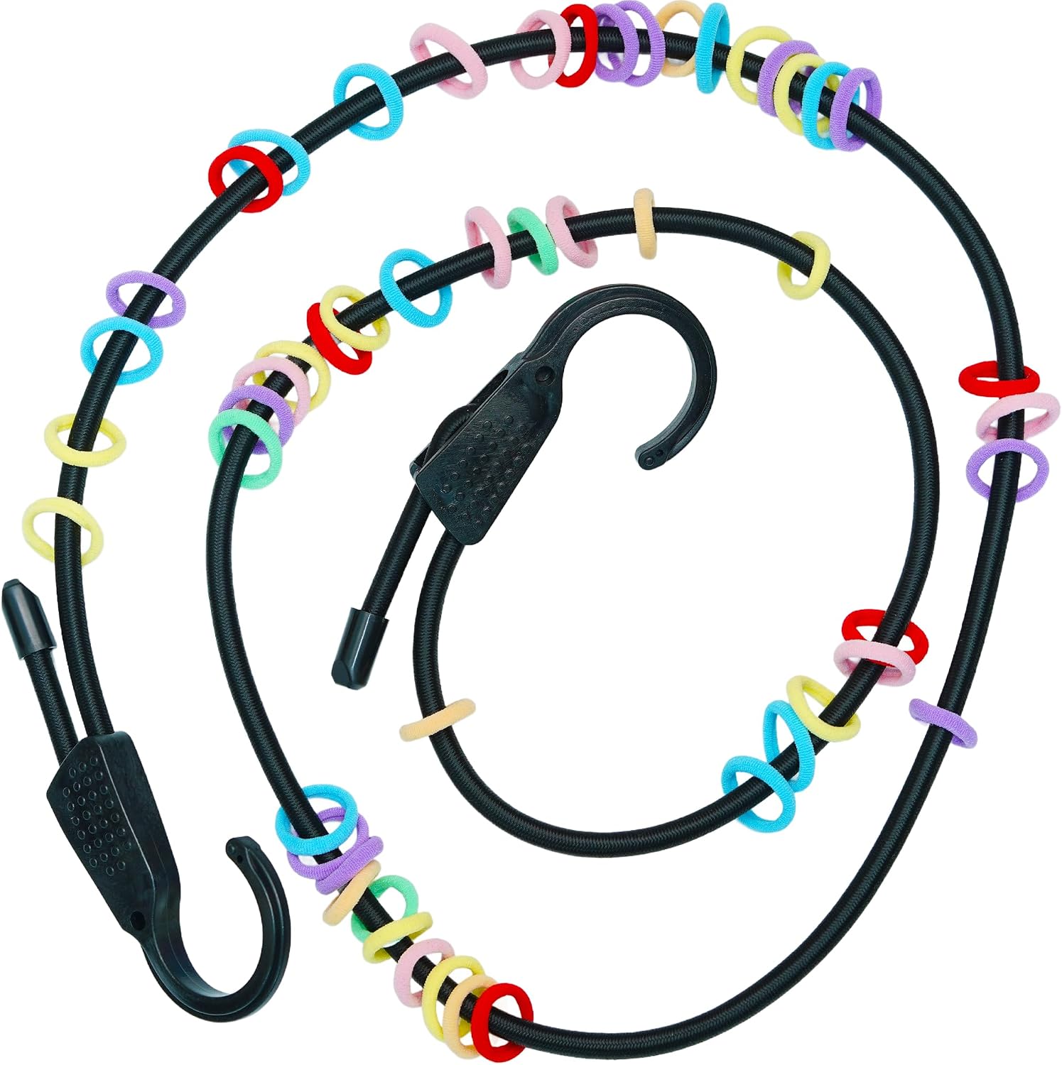 Off‑Road Car Interior Duck Display Holder, Paracord Rubber Duck Fixed Mount with Colorful Strap Bands, Neoprene Display Rope Accessory Compatible with Wrangler TJ JK JL, 59.06 Inch, 1‑Set