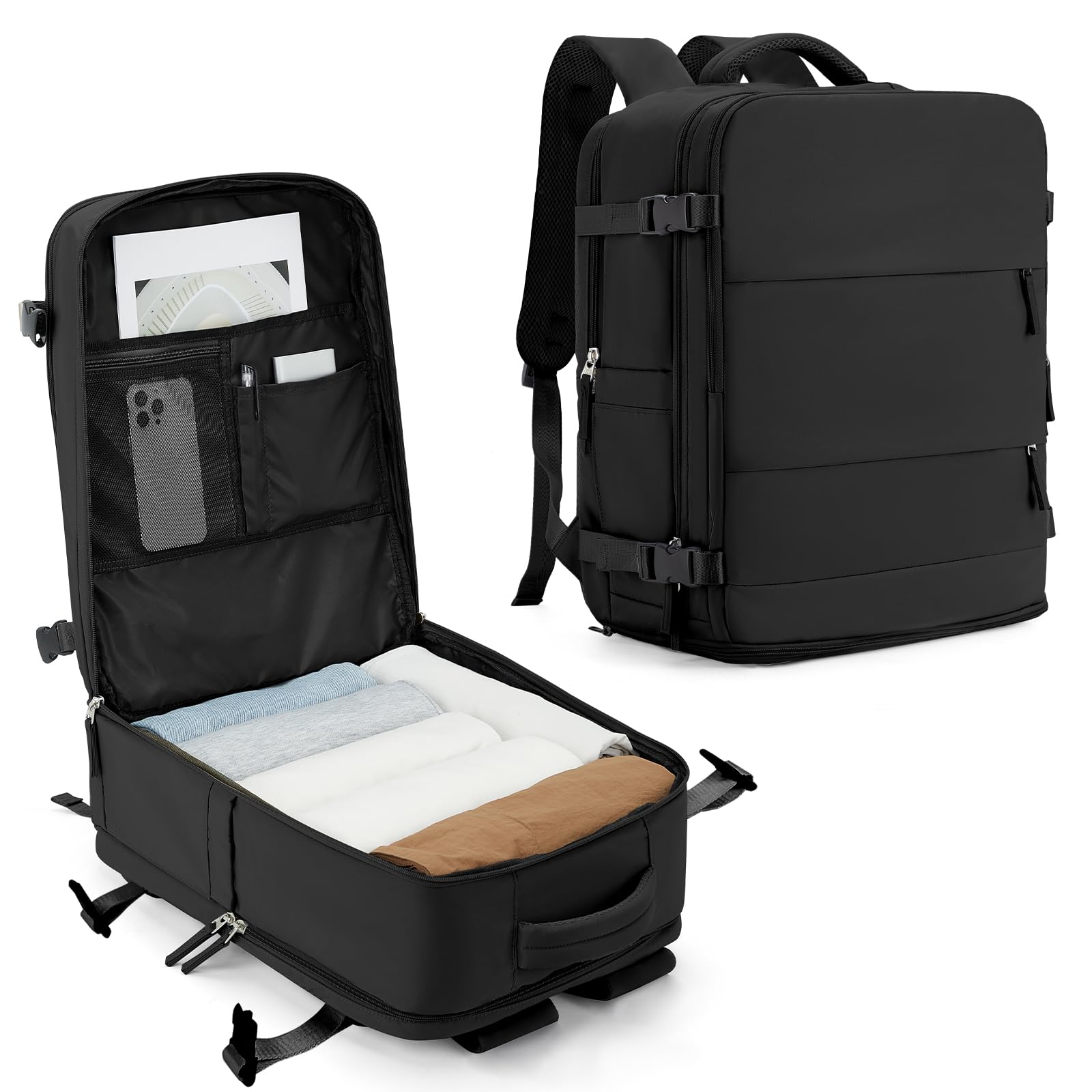 SZLX Mochila al Vacio con Bomba Equipaje de Mano 40x30x20 Ryanair Vueling Wizzair Easyjet Mochila Viaje Cabina Avion 40x20x25 Ryanair Mujer Mochila de transporte Impermeable para Computadora Portátil — view 45