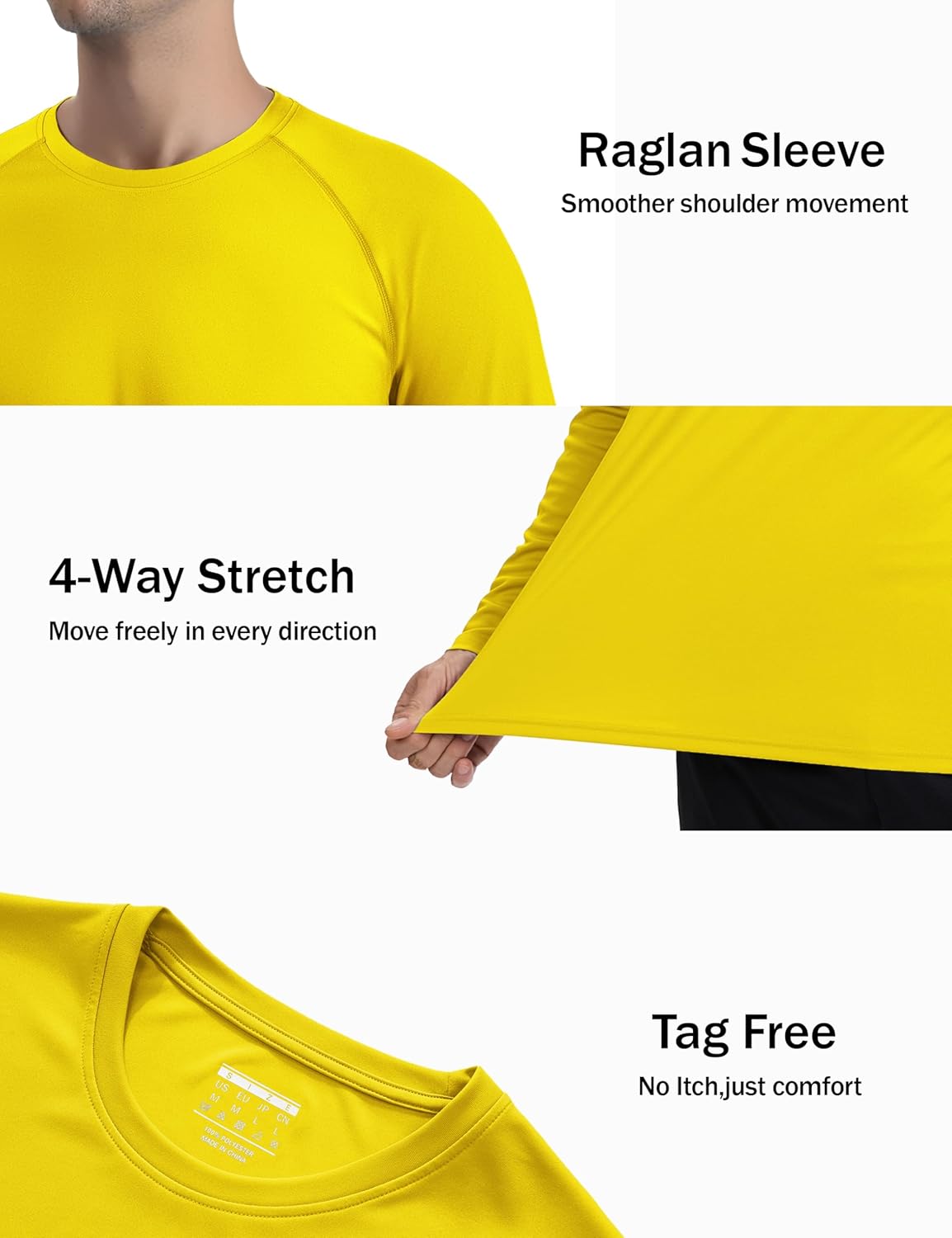 KINSWT Men's Sun Protection Shirts UPF 50+ Long Sleeve Swim Shirts UV SPF Quick Dry Lightweight Rash Guard - Image 5