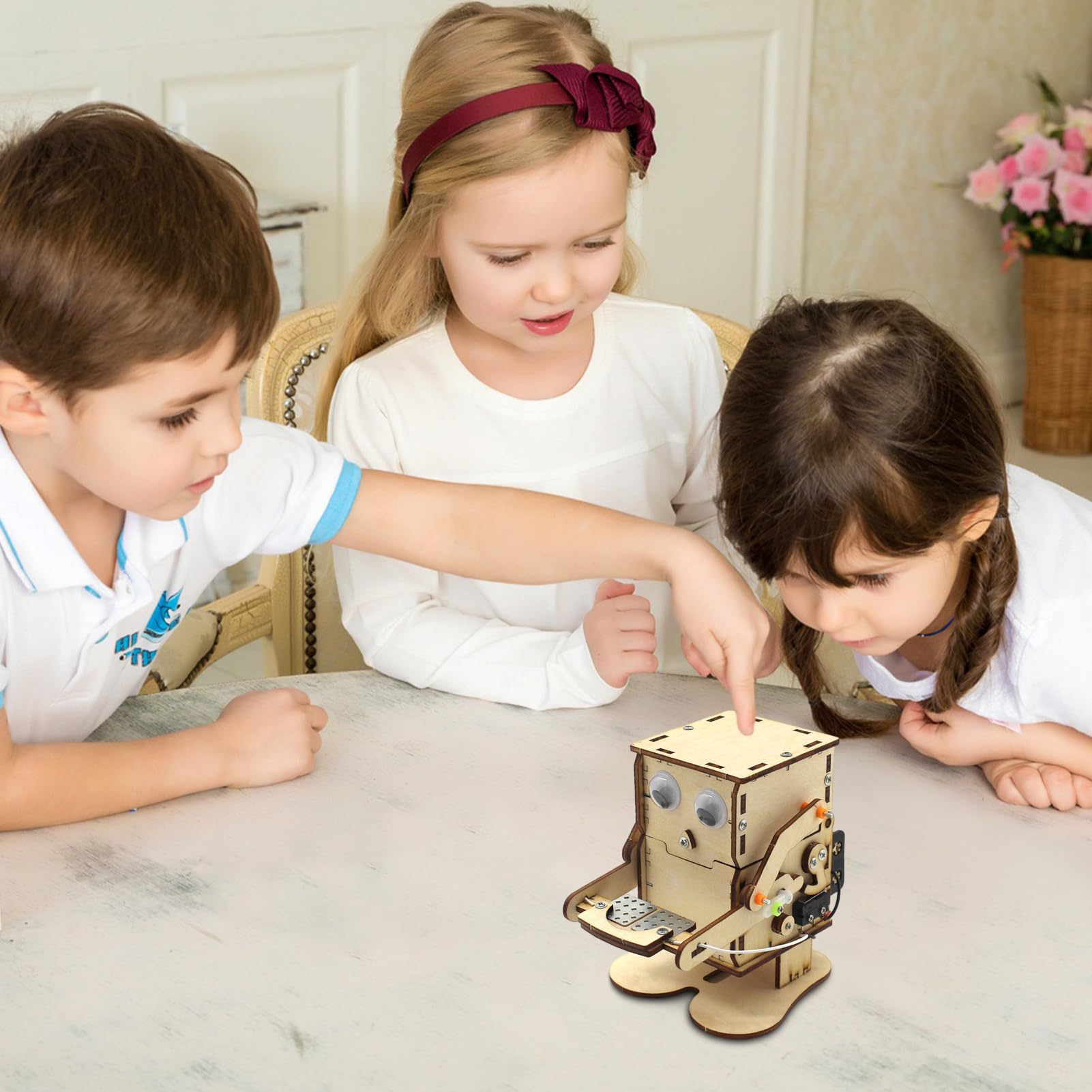 Amazon.co.jp: コインを食べるロボット、ロボット組み立てキット、DIY科学実験プロジェクト、教育科学実験キット、手作りDIYコイン 飲み込みロボット、DIY組み立て食べるコインロボット実験プロジェクト : おもちゃ