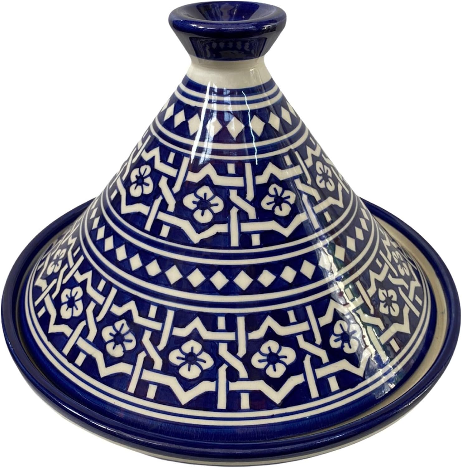 Hand-Painted Moroccan Ceramic Tagine, Lead-Free Serving Dish, Safe Kitchenware, Decorative Tagine Pot for Cooking & Serving, Handmade Dinnerware