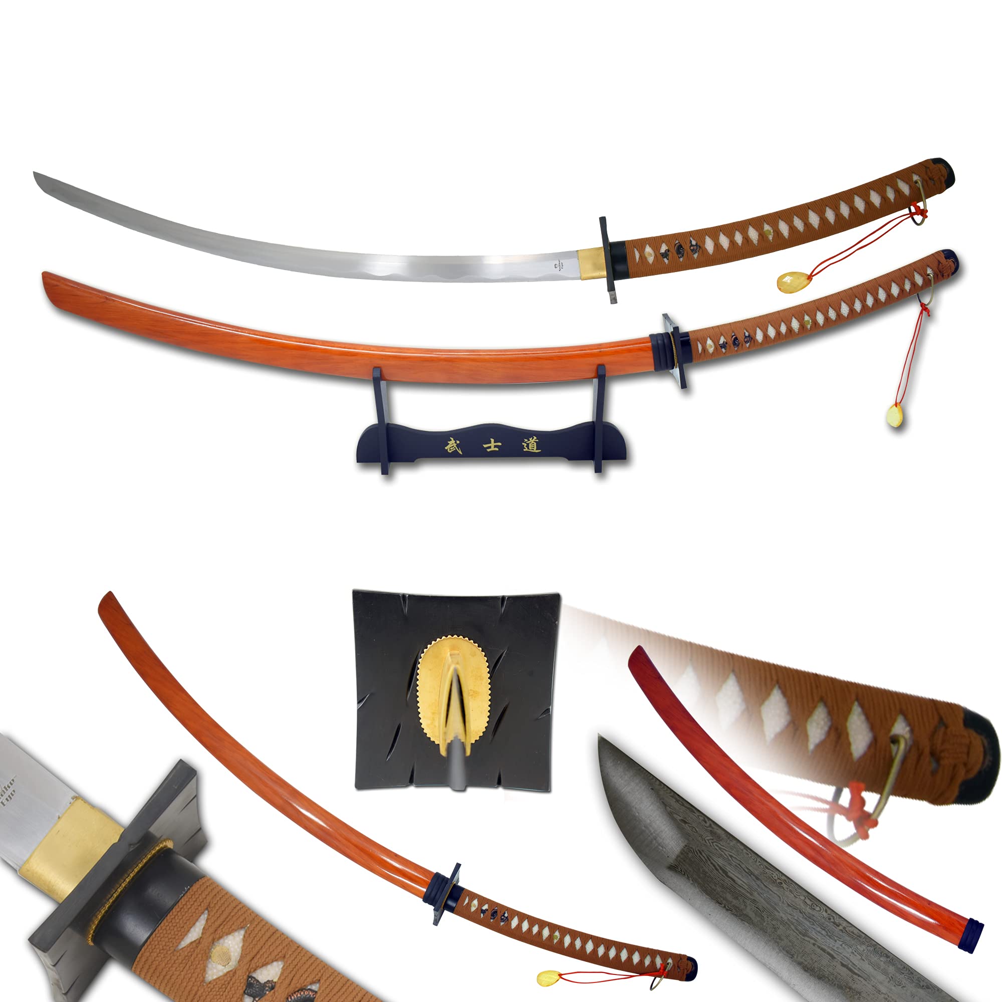 Snake Eye Tactical Classic Handmade Tachi Anime Afro Replica Warrior Katana- w/Hard Scabbard