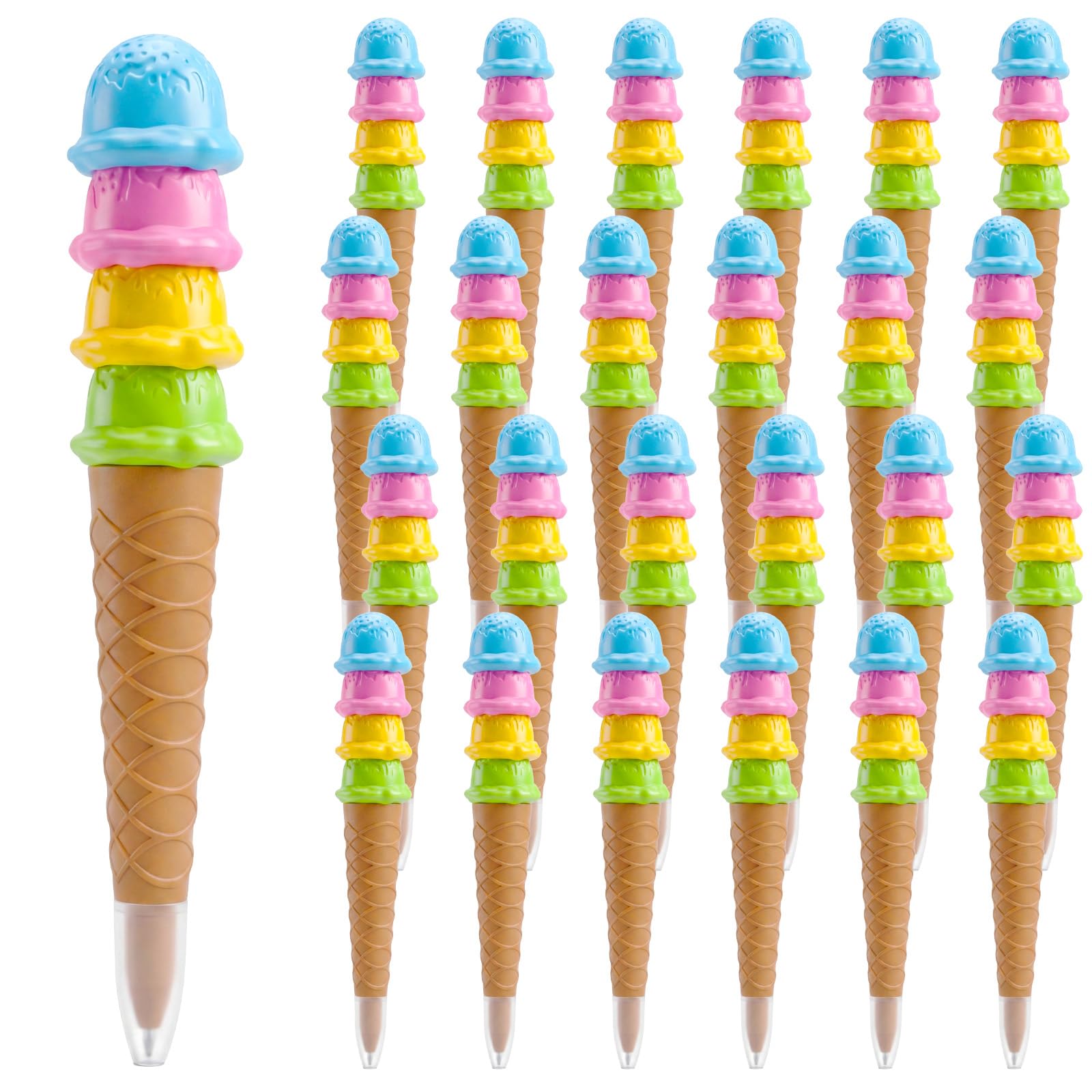 Eaasty 24 Pcs Ice Cream Pens Summer Party Favors Gifts Bulk, Ballpoint Pen | Back to School Student Gift from Teacher, Classroom Rewards, Party Favor Supplies, Birthday Exchange Prizes