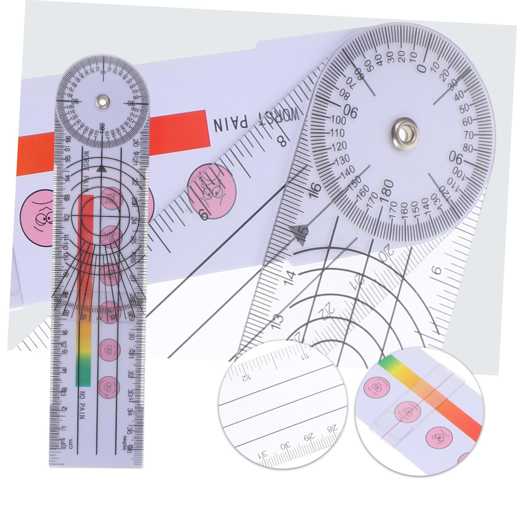 VILLFUL Angle Ruler Quick Angle Protractor Architectural Ruler Portable Goniometer Finger Goniometer Rotating Ruler Body Measuring Tools Physical Goniometer Angle Finder Ruler