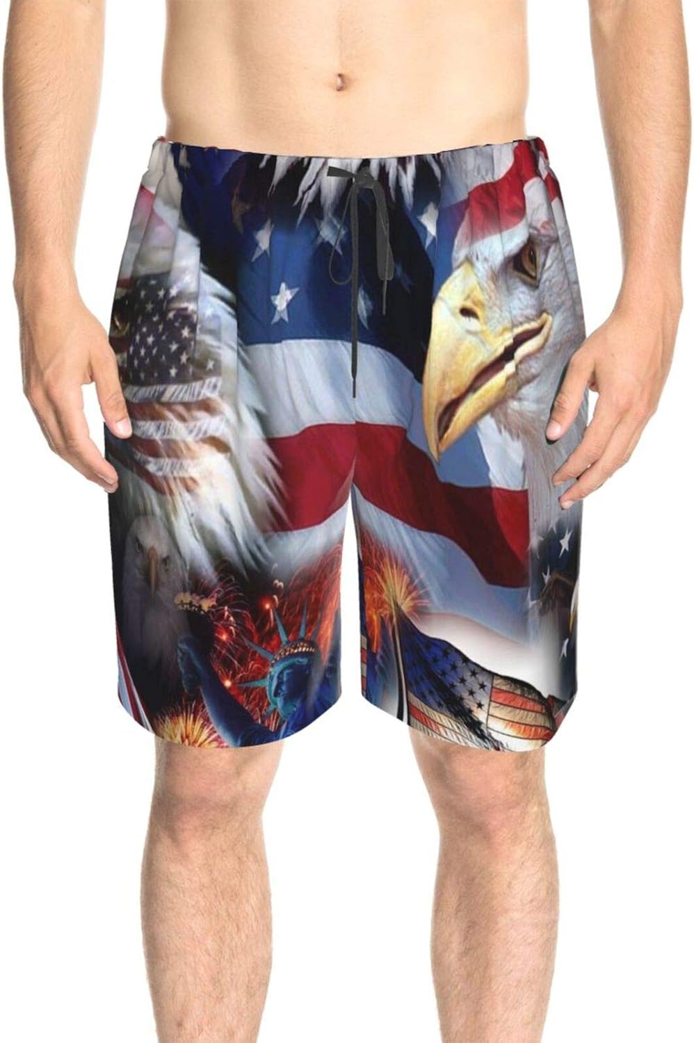 Dallonan Herren Badehose American Flag - Schnelltrocknend & Athletisch