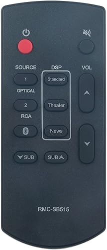 Barra de sonido RMC-SB515 Reemplazo de control remoto para Insignia Sound Bar NS-SB515 NSSB515 Altavoz