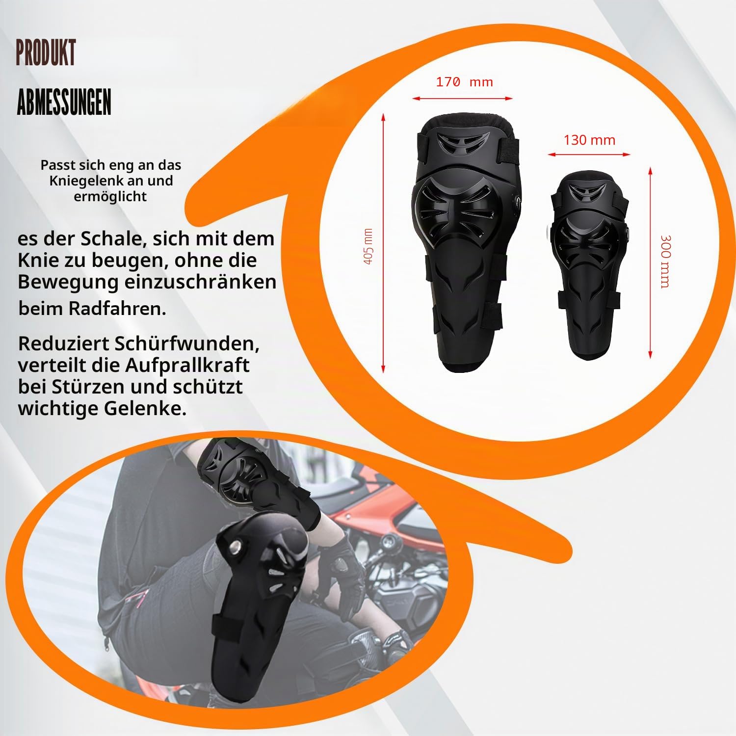 Motorrad Knieschoner und Ellenbogenschoner Set - 4 Stück verstellbare Knie Schutz und ellenbogenschützer Erwachsene Rüstung Motorrad Schutzausrüstung für Motocross Enduro Racing