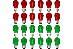 S14 String Red and Green Edison LED Light Bulbs, Waterproof and Ideal...
