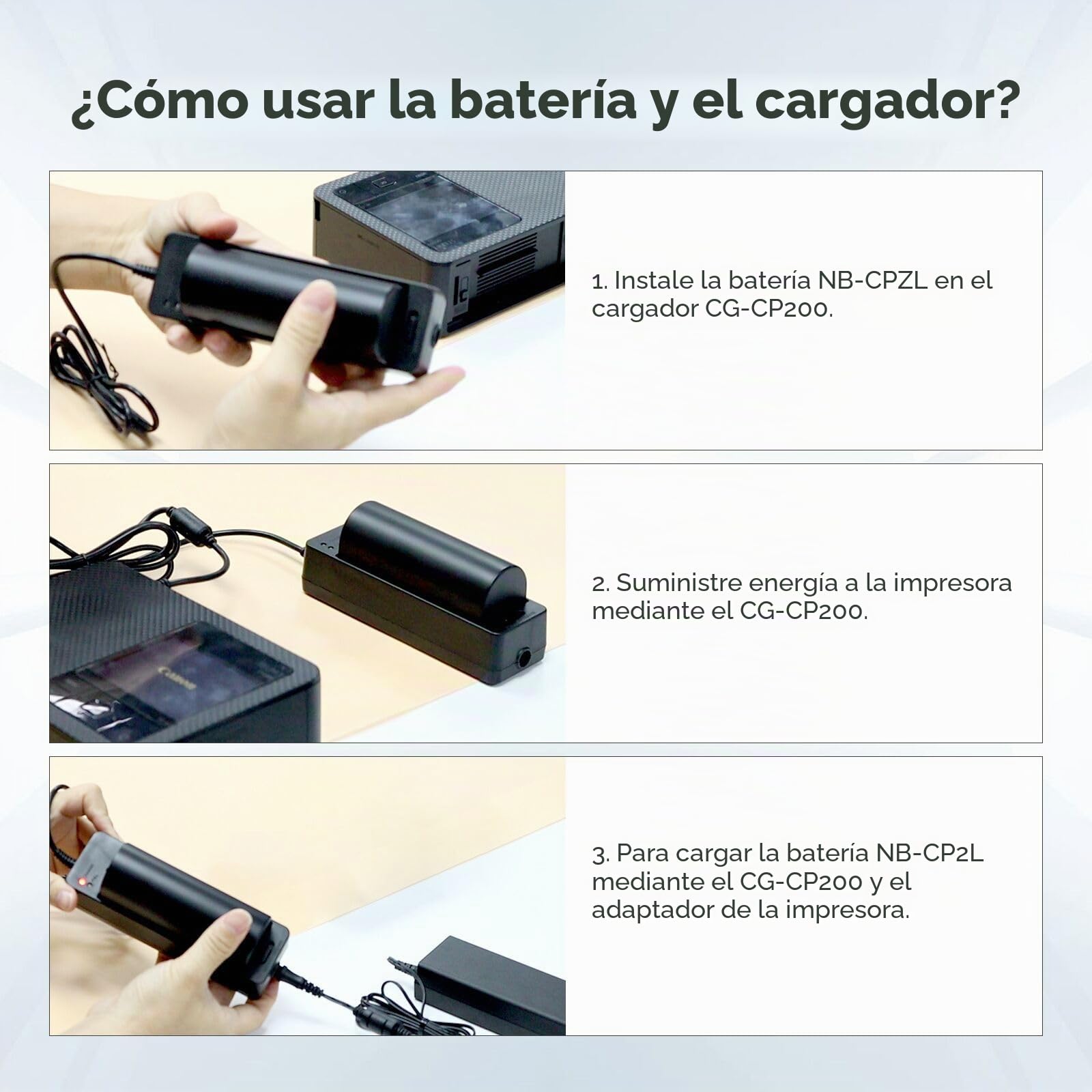 NB-CP2L NB CP2L - Batería y cargador para impresora fotográfica Canon NB-CP1L SELPHY CP800 CP900 CP910 CP1500 CP2000 CP3000 (2500 mAh)
