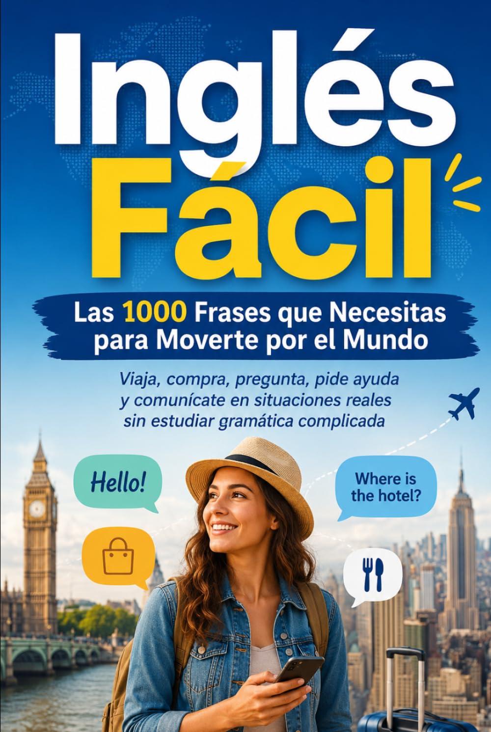 Inglés Fácil: Las 1000 Frases que Necesitas para Moverte por el Mundo: Viaja, compra, pregunta, pide ayuda y comunícate en situaciones reales sin estudiar gramática complicada