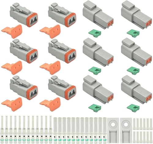 Miniatura 12 de Kit de 205 piezas de conectores Deutsch, conectores DT de 2, 3, 4, 6, 8 y 12 pines, conectores eléctricos impermeables IP67 con 70 pares de