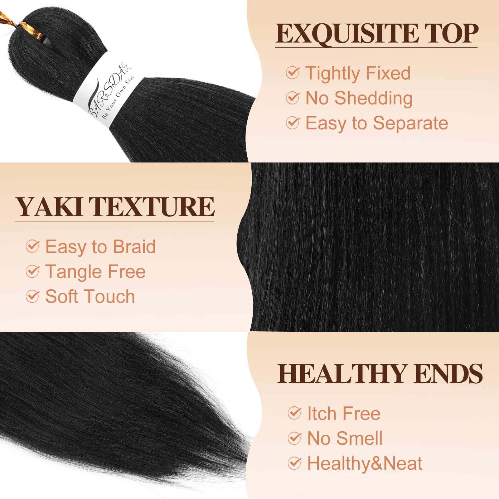 BARSDAR Pre stretched Braiding Hair - Image 3