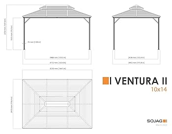 sazae　0804 Amazon.com : Sojag 10' x 14' Ventura II Hardtop Gazebo